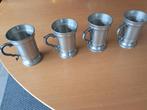 4 bekers met handvat tin, hoogte ongeveer 12 cm, Antiek en Kunst, Ophalen of Verzenden
