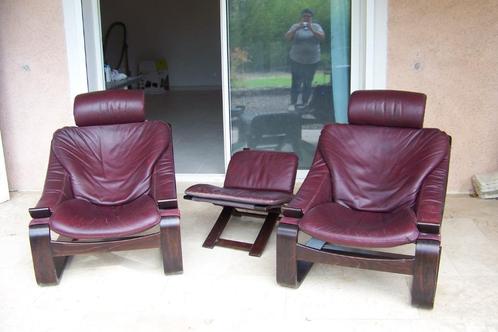FAUTEUILS ROCHE BOBOIS, Huis en Inrichting, Zetels | Zetels, Gebruikt, Hout, Leer, Ophalen