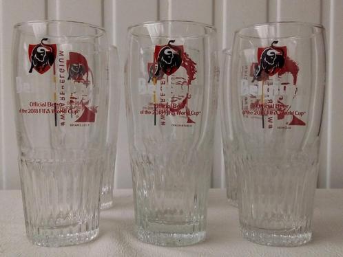 6 verres à bière Jupiler Belgium  Official Beer of the 2018, Huis en Inrichting, Keuken | Servies, Nieuw, Glas of Glazen, Overige stijlen
