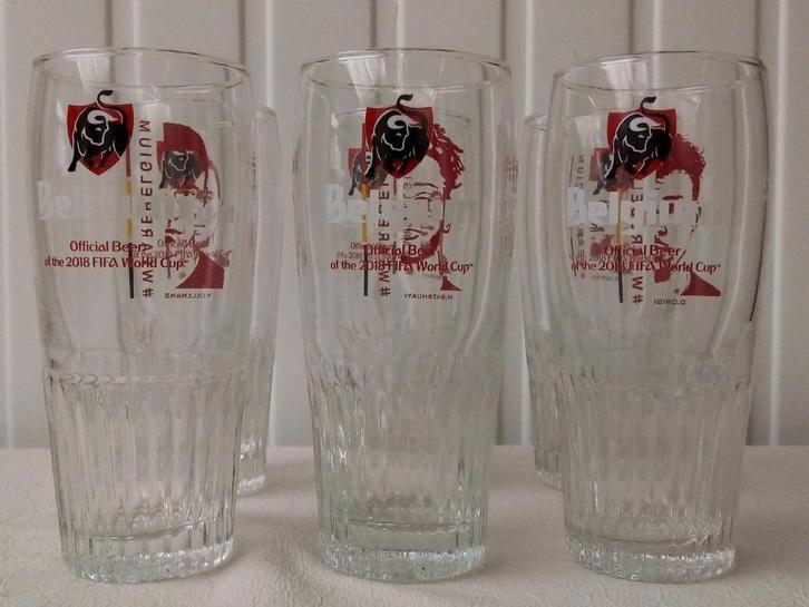 6 verres à bière Jupiler Belgium  Official Beer of the 2018, Maison & Meubles, Cuisine | Vaisselle, Neuf, Verre ou Verres, Autres styles