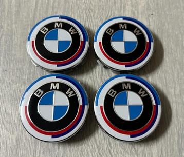 50 jaar BMW Blauwe Naafdoppen / Naafkappen 68mm beschikbaar voor biedingen