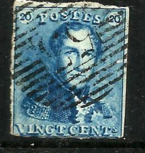 1849 Kon. Leopold I OBP 2, Timbres & Monnaies, Timbres | Europe | Belgique, Affranchi, Timbre-poste, Maison royale, Avec timbre