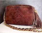 Chanel vintage tas suede bruin leer, Ophalen of Verzenden, Bruin