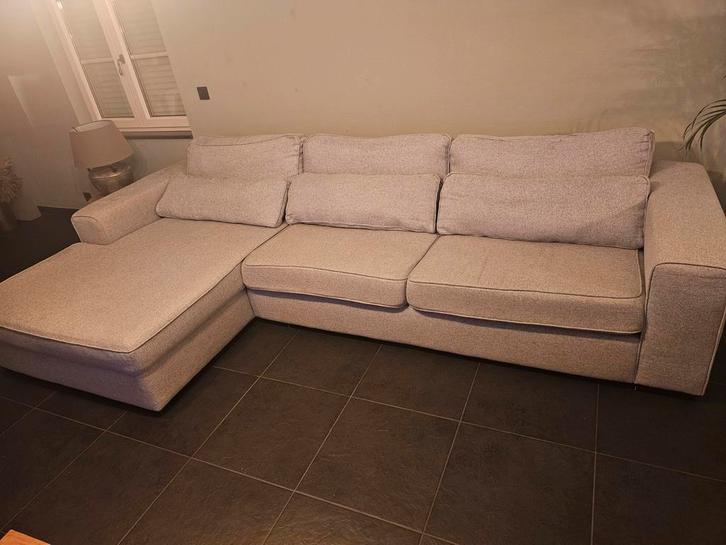 Hoeksalon - grijze, Huis en Inrichting, Zetels | Complete zithoeken, Zo goed als nieuw, Ophalen