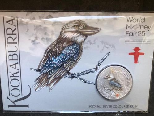2025 Aus - Kookaburra World Money Fair Berlin - 1 oz silver, Postzegels en Munten, Edelmetalen en Baren, Zilver, Ophalen of Verzenden