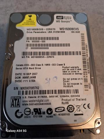 Western Digital harde schijf van 160 GB beschikbaar voor biedingen