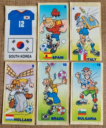 6 ludieke voetbalstickers (chewing gum)