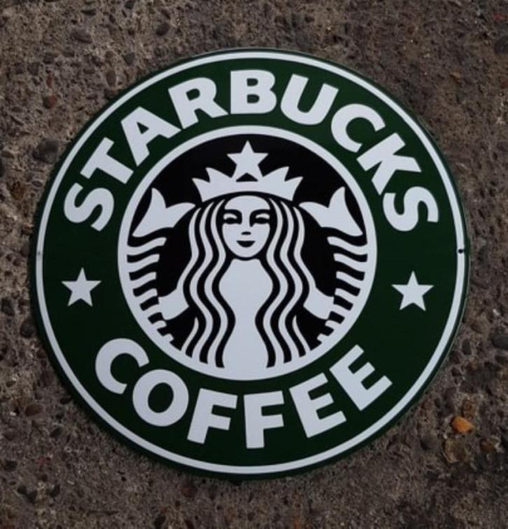 Starbucks coffee zwaar emaillen USA reclame decoratie bord, Verzamelen, Merken en Reclamevoorwerpen, Zo goed als nieuw, Reclamebord
