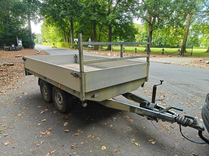 dubbelas plateau 2 ton alu galva papieren aanwezig, Auto diversen, Aanhangers en Bagagewagens, Gebruikt, Ophalen