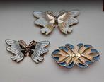 3 metalen vintage gespen voor riem .vlinder en blad, Ophalen of Verzenden, Zo goed als nieuw