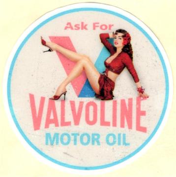 Valvoline Motor Oil Pin Up Girl sticker #3 beschikbaar voor biedingen