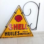 Emaille reclamebord SHELL Huiles Moteurs, Verzamelen, Ophalen, Zo goed als nieuw, Reclamebord
