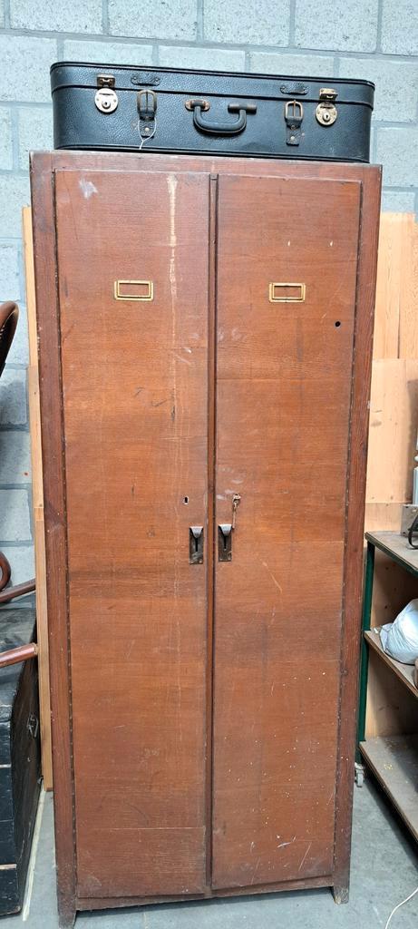 Vintage houten lockerkast, Maison & Meubles, Armoires | Casiers, Utilisé, Enlèvement