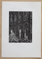Houtsnede Frans Masereel: Gent  - Sint-Baafskathedraal, Antiquités & Art, Art | Eaux-fortes & Gravures, Envoi