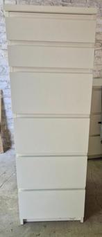 MALM Commode 6 tiroirs, blanc, Ophalen, Minder dan 50 cm, Gebruikt, 5 laden of meer