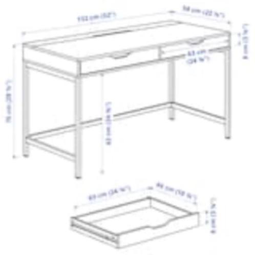 VERKOCHT - Ikea ALEX wit bureau, 132x58 cm, Huis en Inrichting, Bureaus, Gebruikt, Bureau, Ophalen