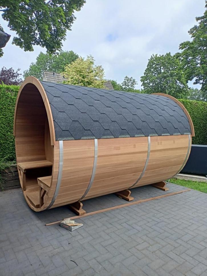 Ayous Thermowood barrelsauna 300cm, Hobby en Vrije tijd, Overige Hobby en Vrije tijd, Nieuw, Ophalen of Verzenden