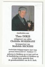 T. Diris Oudstrijder krijgsgevangene 40/45 Stokkem 2002 hond, Verzamelen, Verzenden, Bidprentje