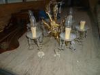 OUDE  BRONZEN LUSTER MET CRISTAL, Antiek en Kunst, Ophalen
