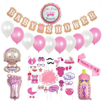 Babyshower - gender reveal - girl - roze - feestpakket beschikbaar voor biedingen