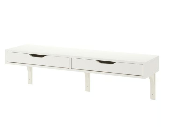 Ekby Alex wandtafel met 2 lades (IKEA) – €15, Huis en Inrichting, Bureaus, Gebruikt, Bureau, Ophalen