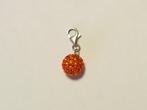 Sterling zilveren bedeltje oranje bolletje, Handtassen en Accessoires, Bedels, Overige merken, Ophalen of Verzenden, Zo goed als nieuw