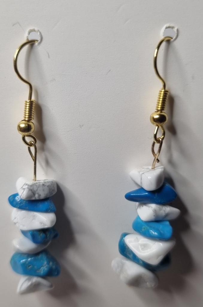 Boucles d'oreilles Pierres, Bijoux, Sacs & Beauté, Boucles d'oreilles, Neuf, Pendantes, Or, Bleu, Enlèvement ou Envoi