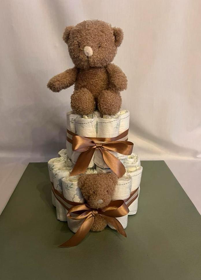 Kleine pampertaart Beer Nattou, Kinderen en Baby's, Kraamcadeaus en Geboorteborden, Nieuw, Kraamcadeau, Ophalen