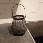 Zwarte ijzeren kaarsenhouder, hoogte incl. handvat 32cm, Ophalen