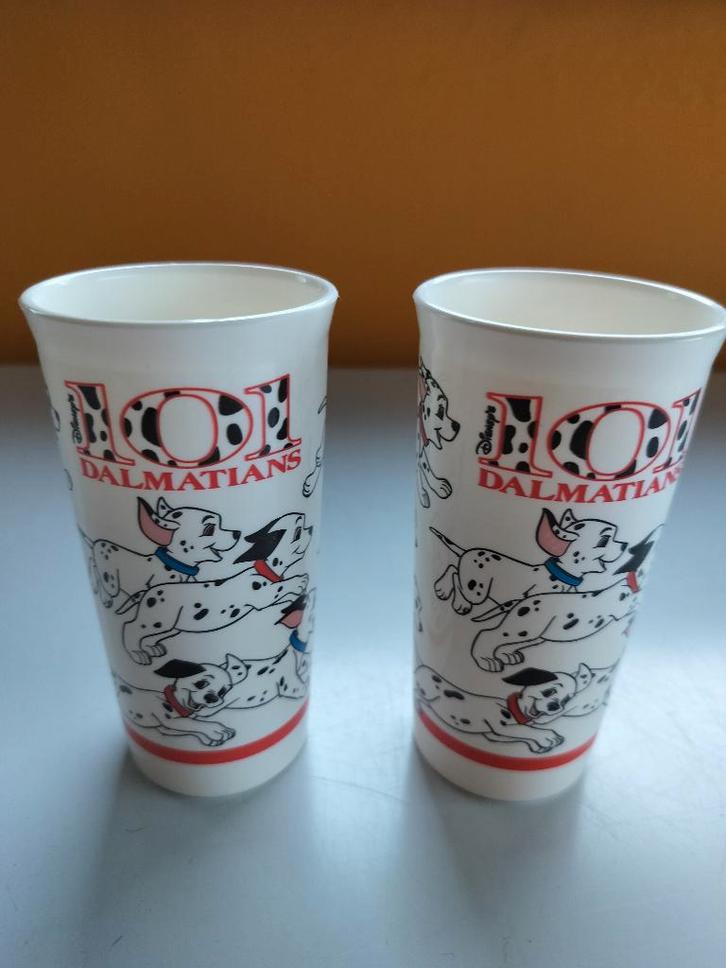 Dalmatians bekers 2 stuks, Huis en Inrichting, Keuken | Tupperware, Zo goed als nieuw, Beker of Kan, Ophalen