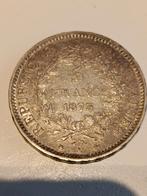 Zilveren munt 5 Franse frank uit 1875., Postzegels en Munten, Ophalen, Zilver