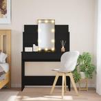 Kaptafel met LED-verlichting 96x40x142 cm zwart, Verzenden, Nieuw, Glas