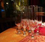Set van 6 vintage Champagne glazen, flutes, speciaal voetje., Antiek en Kunst, Ophalen of Verzenden