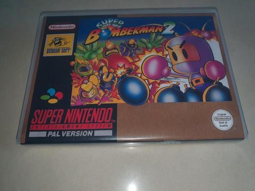 Super Bomberman 2 SNES Game Case, Games en Spelcomputers, Games | Nintendo Super NES, Zo goed als nieuw, Verzenden