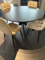 Zwarte ronde eettafel, Huis en Inrichting, Tafels | Eettafels, Ophalen, Zo goed als nieuw, Rond