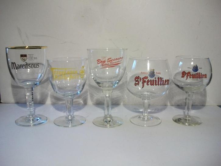 Glazen Maredsous, Bon Secours - bierglazen, Verzamelen, Glas en Drinkglazen, Ophalen of Verzenden