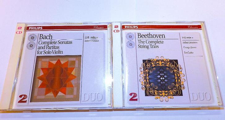 4CD Grumiaux Bach Solo Violin Beethoven String Trios Philips, Cd's en Dvd's, Cd's | Klassiek, Zo goed als nieuw, Kamermuziek, Verzenden