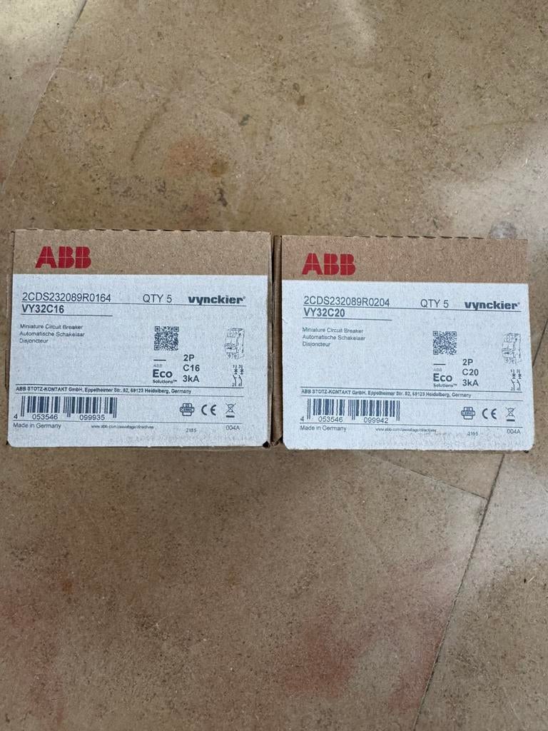 Zekeringen 16A of 20A, Enlèvement, Neuf