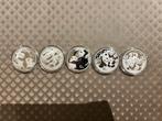Set zilver panda munten 2021 - 2025, Ophalen of Verzenden, Zilver