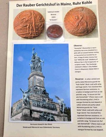 1923 satirische medaille aanklacht herstelbetalingen Duitsla beschikbaar voor biedingen