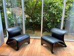 Fauteuils / Canapés modernes en cuir noir, Ophalen, Zo goed als nieuw, Leer