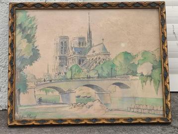 aquarelle notre dame de paris signe g paillard beschikbaar voor biedingen