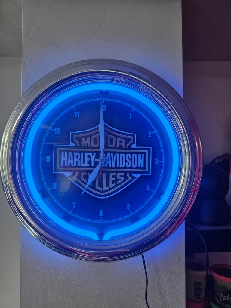 Harley davidson Neon klok, Motoren, Accessoires | Overige, Ophalen of Verzenden