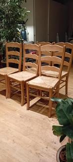 5 mooie houten stoelen, Huis en Inrichting, Stoelen, Ophalen, Riet of Rotan, Gebruikt, Bruin