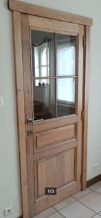 Porte en chêne massif, Bricolage & Construction, 75 à 150 cm, Enlèvement, Utilisé, Vitre comprise