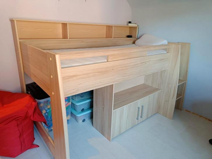 Lit surélevé Kaj, Huis en Inrichting, Slaapkamer | Stapelbedden en Hoogslapers, Zo goed als nieuw, Ophalen