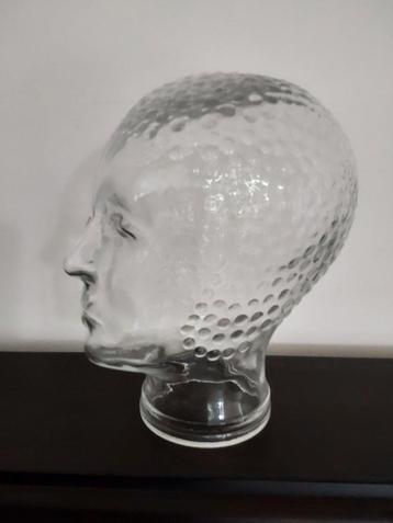 Vintage glazen hoofd / atelierhoofd beschikbaar voor biedingen