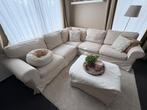 Zetel beige( IKEA EKTORP)+ poef, Huis en Inrichting, Ophalen of Verzenden, Gebruikt, Stof