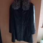 Lederen damesmantel zwart maat 42-44, Kleding | Dames, Ophalen of Verzenden, Maat 42/44 (L), Zwart
