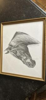 Ets paard in kader, Antiek en Kunst, Ophalen